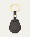 Il Bisonte Airtag Leather Keyring In Black
