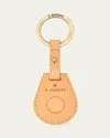 Il Bisonte Airtag Leather Keyring In Brown