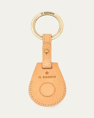Il Bisonte Airtag Leather Keyring In Brown