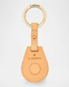 Il Bisonte Airtag Leather Keyring In Gold