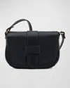 Il Bisonte Alloro Saddle Vachetta Leather Crossbody Bag In Blue