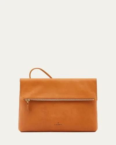 Il Bisonte Anna Fold-over Flap Leather Crossbody Bag In Brown