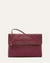 Il Bisonte Anna Fold-over Flap Leather Crossbody Bag In Red