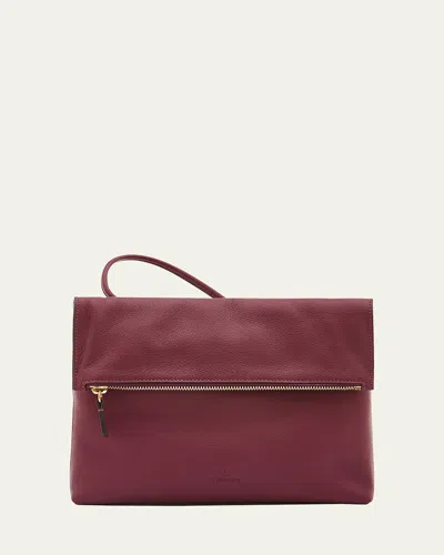 Il Bisonte Anna Fold-over Flap Leather Crossbody Bag In Red