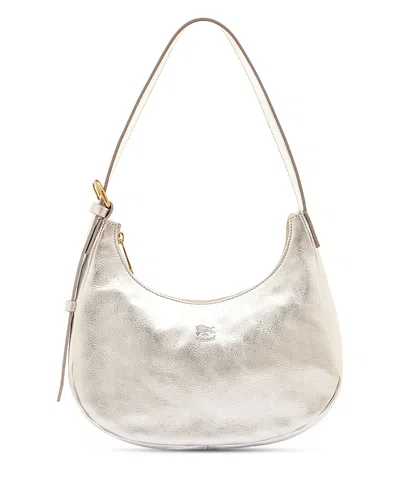 Il Bisonte Belcanto Leather Hobo Bag In Silver