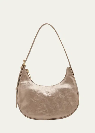 Il Bisonte Belcanto Metallic Leather Shoulder Bag In Bronze