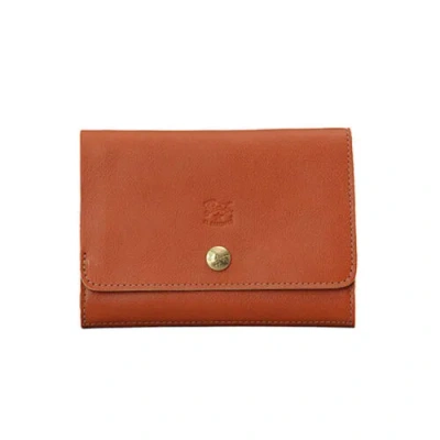 Pre-owned Il Bisonte Bifold Wallet With Coin Purse Medium Wallet Classic Smw028 Caramel In Camel/caramel/ca101