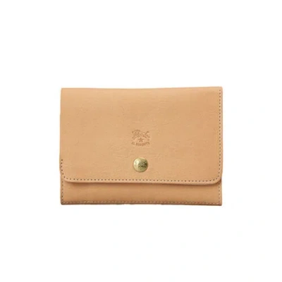 Pre-owned Il Bisonte Bifold Wallet With Coin Purse Medium Wallet Classic Smw028 Naturale In Iv/naturale/na106