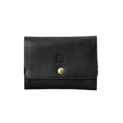 Pre-owned Il Bisonte Bifold Wallet With Coin Purse Medium Wallet Classic Smw028 Nero Bk110 In Bk/nero/bk110
