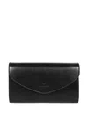 Il Bisonte Buttoned-flap Leather Clutch In Black