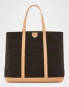 Il Bisonte Caramella Large Canvas Shopper Tote Bag In Black / Natural