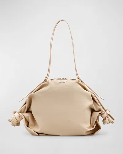 Il Bisonte Caramella Transformable Buckle Zip Tote Bag In Seashell/natural