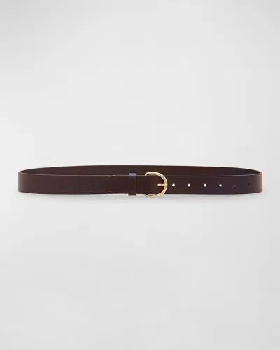 Il Bisonte Classic Calf Leather Buckle Belt In Arabica