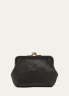 Il Bisonte Classic Leather Coin Case In Black