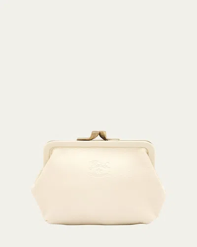 Il Bisonte Classic Leather Coin Case In White