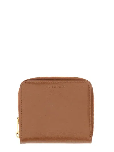 Il Bisonte Classic Leather Wallet With Snap Button Closure In Brown