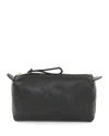 Il Bisonte Classic Leather Zip Pouch In Black