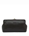 Il Bisonte Classic Manuela Leather Clutch In Black