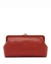Il Bisonte Classic Vaccjetta Leather Clutch Bag In Red