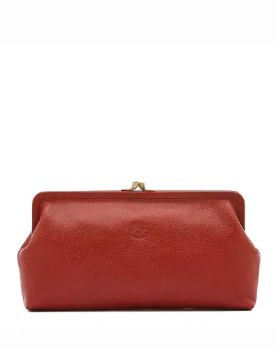IL BISONTE CLASSIC MANUELA LEATHER CLUTCH