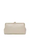 Il Bisonte Classic Manuela Leather Clutch In White