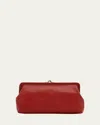 Il Bisonte Classic Vaccjetta Leather Clutch Bag In Red
