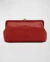 Il Bisonte Classic Vaccjetta Leather Clutch Bag In Red