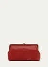 Il Bisonte Classic Vaccjetta Leather Clutch Bag In Red