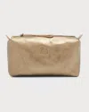 Il Bisonte Classic Zip Leather Cosmetic Bag In Bronze