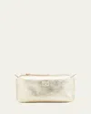 Il Bisonte Classic Zip Leather Cosmetic Bag In Neutral