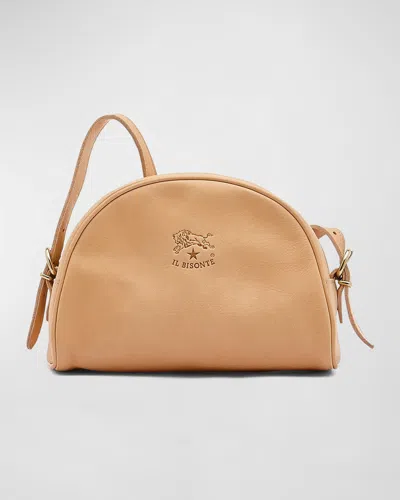 Il Bisonte Classic Zip Leather Crossbody Bag In Natural