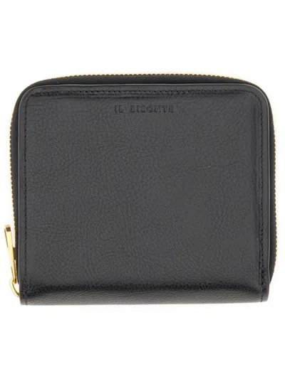 Il Bisonte Compact Textured Leather Wallet In Gray