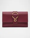 Il Bisonte Consuelo Flap Leather Clutch Bag In Amarena