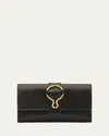Il Bisonte Consuelo Flap Leather Clutch Bag In Black