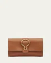Il Bisonte Consuelo Flap Leather Clutch Bag In Chocolate