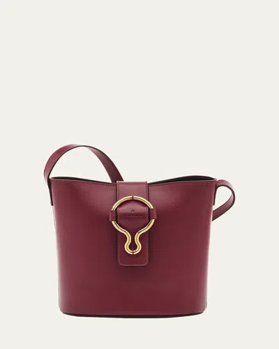 Il Bisonte Consuelo Leather Bucket Bag In Burgundy