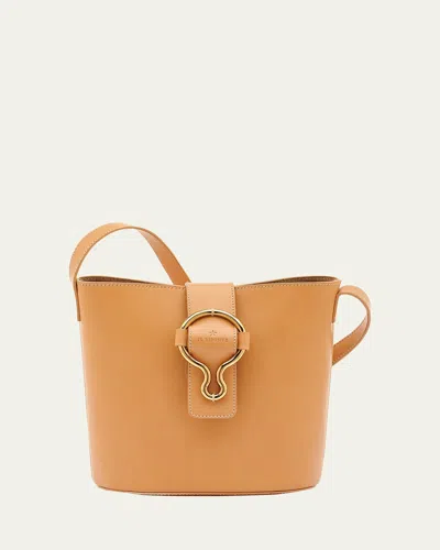 Il Bisonte Consuelo Leather Bucket Bag In Orange