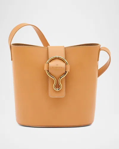 Il Bisonte Consuelo Leather Bucket Bag In Natural