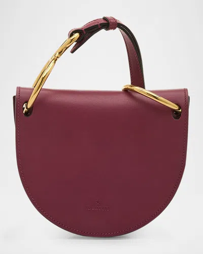 Il Bisonte Consuelo Ring Flap Leather Crossbody Bag In Amarena