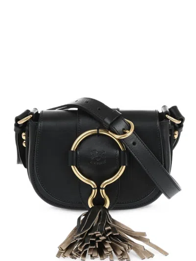Il Bisonte Consuelo Tassel-detail Ring-embellished Crossbody Bag In Pink