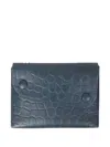 Il Bisonte Crocodile-embossed Wallet In Blue