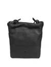 Il Bisonte Drawstring Leather Bucket Bag In Black