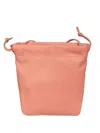 Il Bisonte Drawstring Leather Bucket Bag In Pink