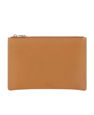Il Bisonte Embossed-logo Detail Wallet In Orange
