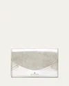 Il Bisonte Esperia Medium Metallic Leather Wallet In Silver