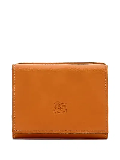 Il Bisonte Grained Foldover Wallet In Brown