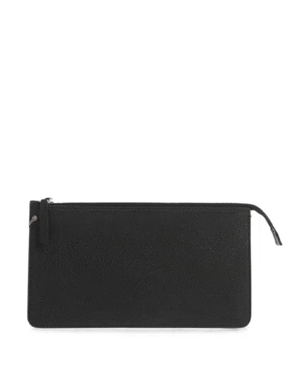 Il Bisonte Grainy Leather Cardholder In Black