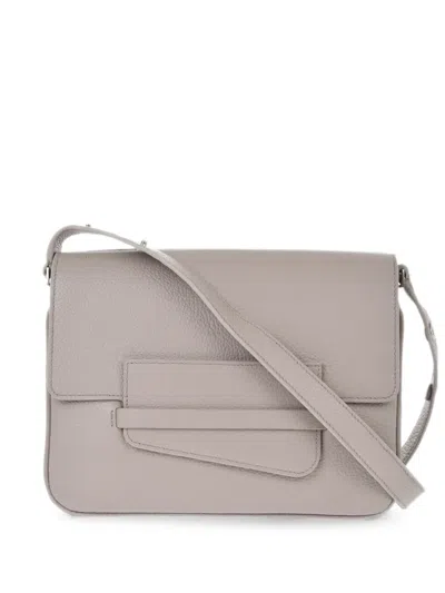 Il Bisonte Hammered Leather Shoulder Bag In Gray