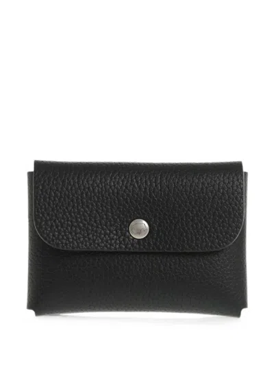 Il Bisonte Hammered-leather Coin Purse In Black