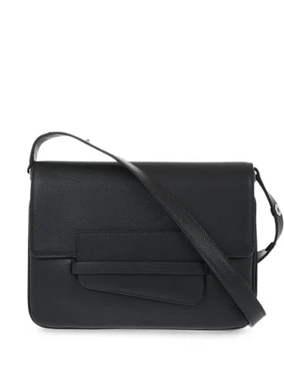 Il Bisonte Hammered-texture Leather Shoulder Bag In Black